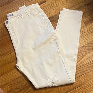 Women's White Byegreis Distressed Jeans